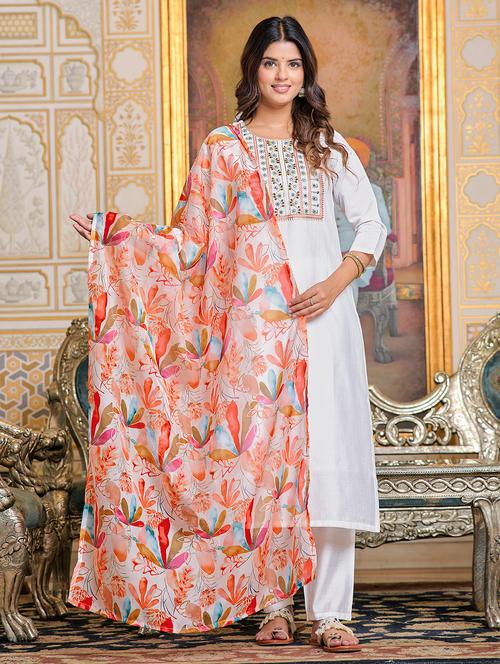 women three quarter sleeve kurta pant with dupatta set - 21866085 - Very Small Image - 1