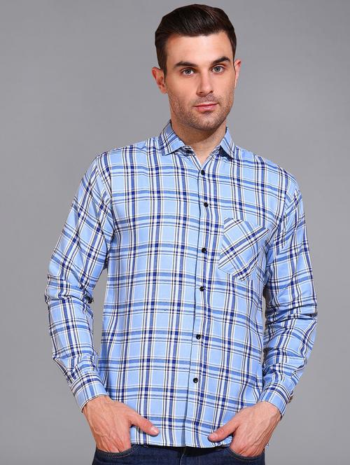 men checked long sleeve regular fit casual shirt - 21866521 - Very Small Image - 1