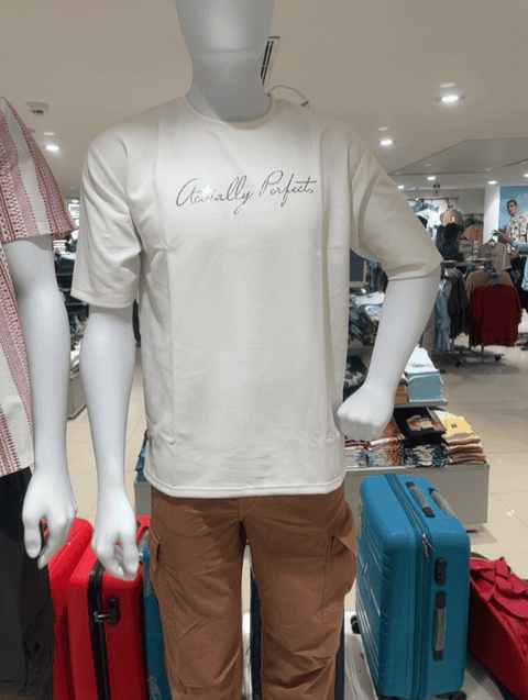 off white fancy fabric tshirt - 21872229 - Very Small Image - 1