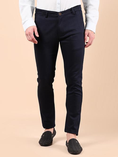 men solid md rise casual chinos - 21873388 - Very Small Image - 1