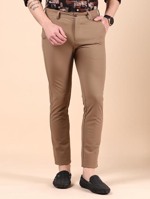 men solid md rise casual chinos - 21875294 - Very Small Image - 1