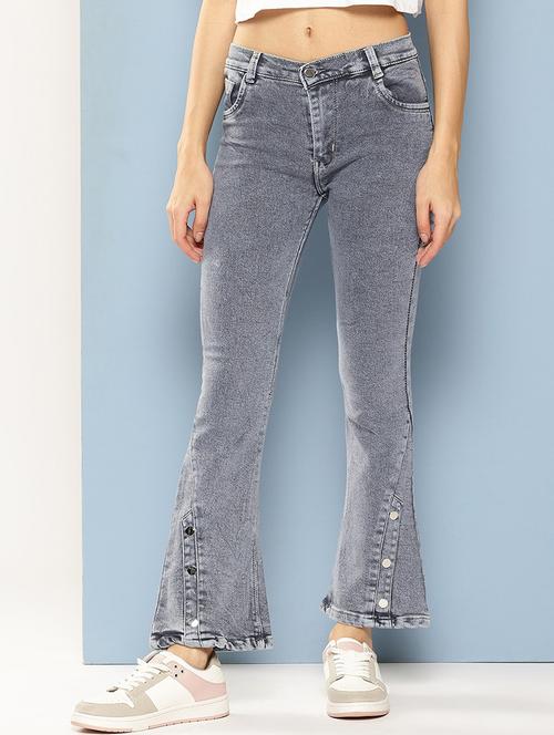 women solid mid rise bootcut jean - 21881010 - Very Small Image - 1