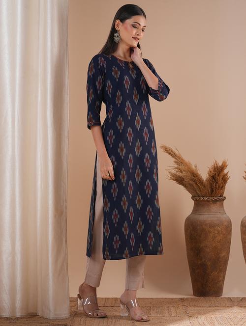 women three quarter sleeve straight kurta - 21881154 - Very Small Image - 1