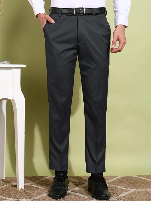 men solid mid rise regular fit formal trouser - 21899204 - Very Small Image - 1