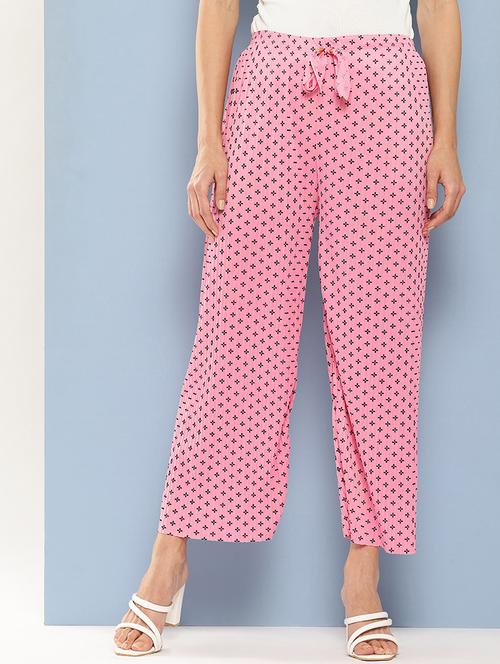 women printed mid rise ankle length straight palazzo - 21901218 - Very Small Image - 1