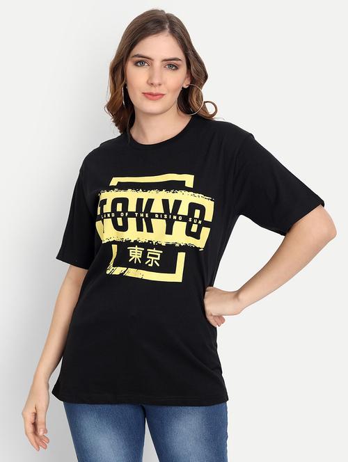 women printed short sleeves oversized t-shirt - 21902874 - Very Small Image - 1