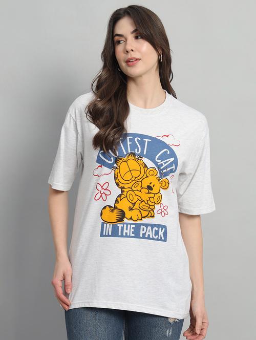 women printed short sleeves oversized t-shirt - 21903010 - Very Small Image - 1