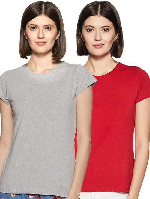 women pack of 2 solid short sleeve t-shirt - 21903211 - Very Small Image - 1