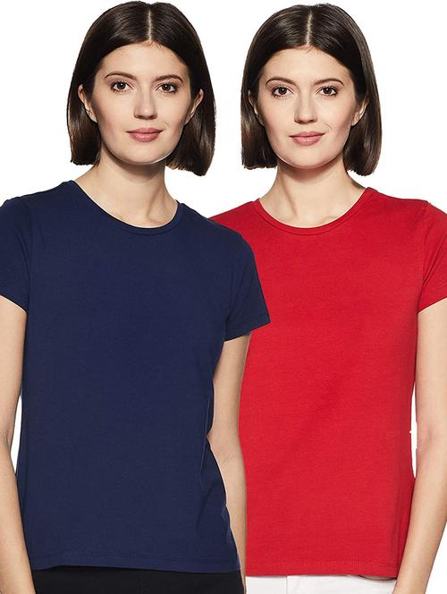 women pack of 2 solid short sleeve t-shirt - 21903223 - Very Small Image - 1