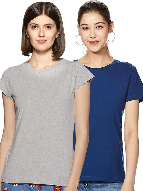 women pack of 2 solid short sleeve t-shirt - 21903252 - Very Small Image - 1