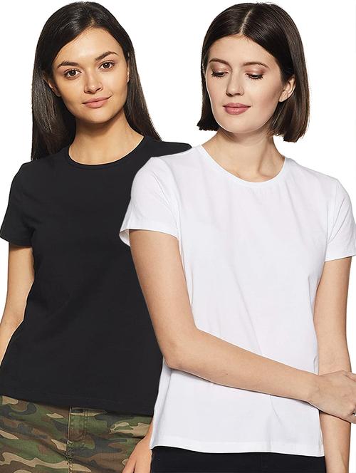 women pack of 2 solid short sleeve t-shirt - 21903271 - Very Small Image - 1