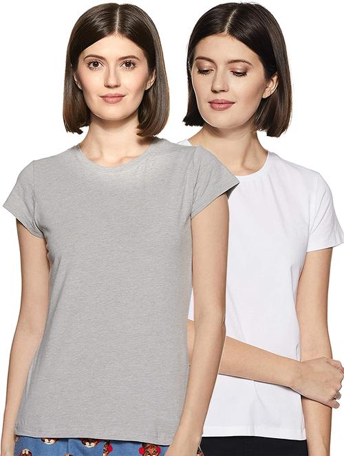 women pack of 2 solid short sleeve t-shirt - 21903274 - Very Small Image - 1