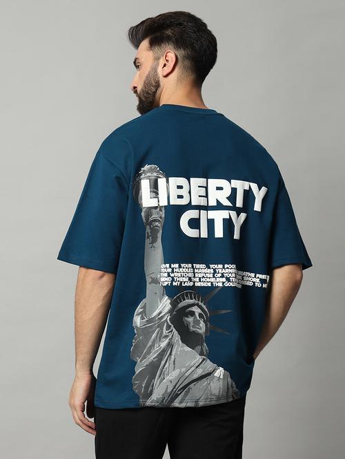 men printed round neck oversized t-shirt - 21903364 - Very Small Image - 1