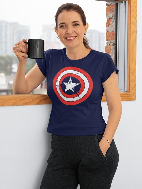 women front print round neck t-shirt - 21903467 - Very Small Image - 1