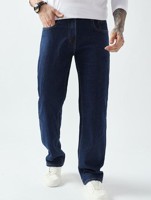 men plain mid rise full length straight fit jeans - 21905989 - Very Small Image - 1
