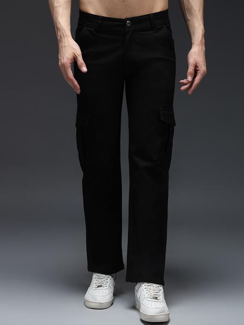 men solid mid rise regular fit denim cargo - 21906024 - Very Small Image - 1