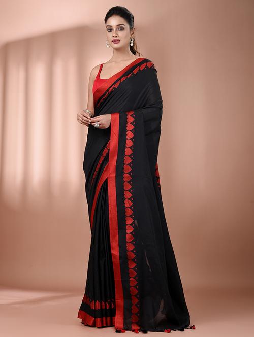 women solid handloom saree with blouse - 21908366 - Very Small Image - 1