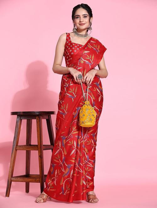 women printed casual wear saree with blouse - 21911798 - Very Small Image - 1