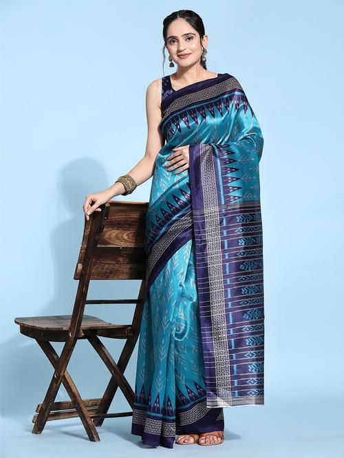 women printed casual wear saree with blouse - 21911814 - Very Small Image - 1