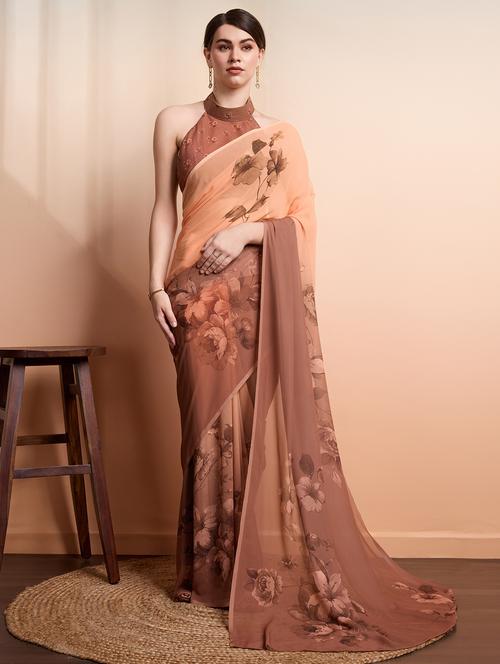 women printed casual wear saree with blouse - 21911831 - Very Small Image - 1