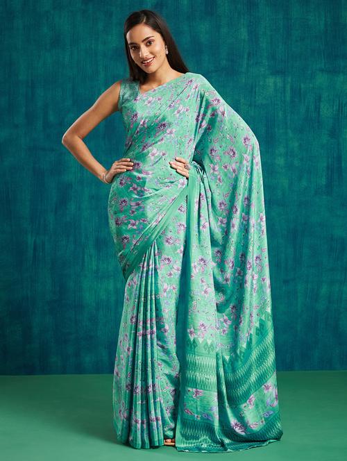 women printed casual wear saree with blouse - 21912005 - Very Small Image - 1
