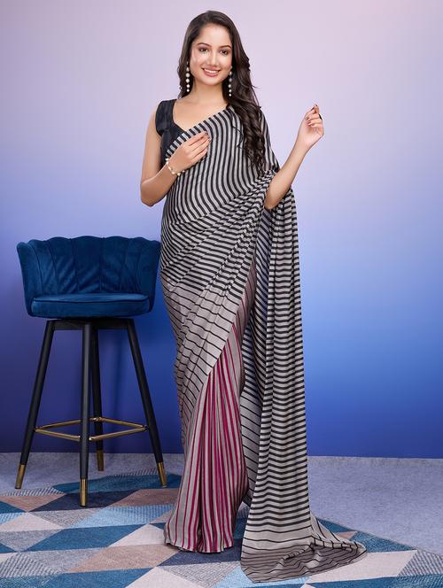 women printed casual wear saree with blouse - 21912013 - Very Small Image - 1
