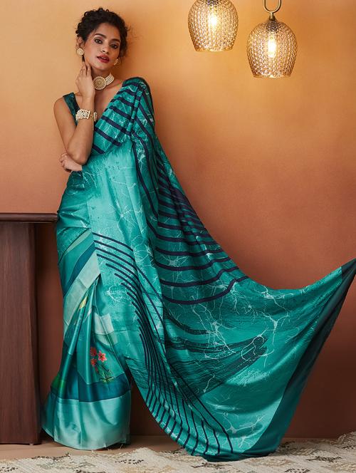women printed ready to wear saree with blouse - 21912097 - Very Small Image - 1
