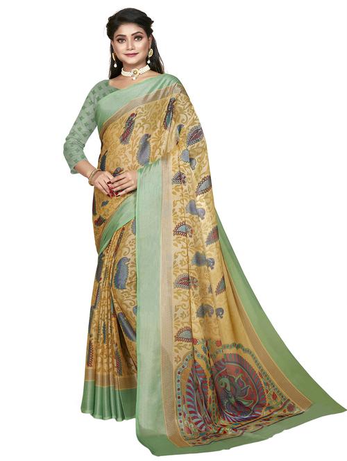 women printed casual wear saree with blouse - 21912184 - Very Small Image - 1