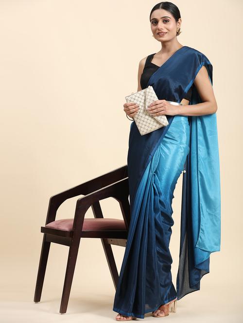 women ombre printed ready to wear saree with blouse - 21912261 - Very Small Image - 1