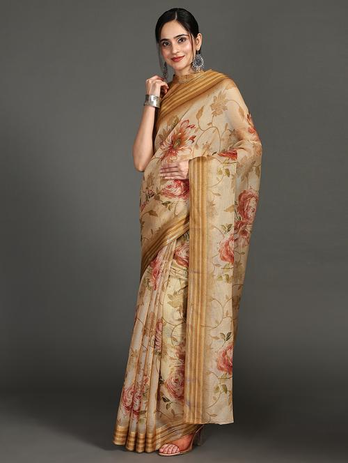 women printed casual wear saree with blouse - 21912311 - Very Small Image - 1