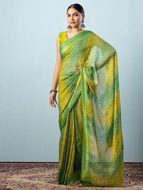 women printed casual wear saree with blouse - 21912359 - Very Small Image - 1