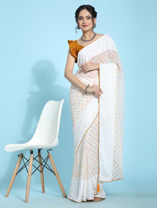 women printed casual wear saree with blouse - 21912373 - Very Small Image - 1