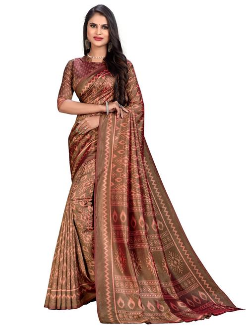 women printed casual wear saree with blouse - 21912384 - Very Small Image - 1