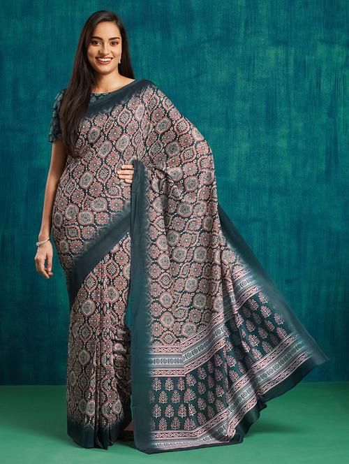 women printed ready to wear saree with blouse - 21912404 - Very Small Image - 1