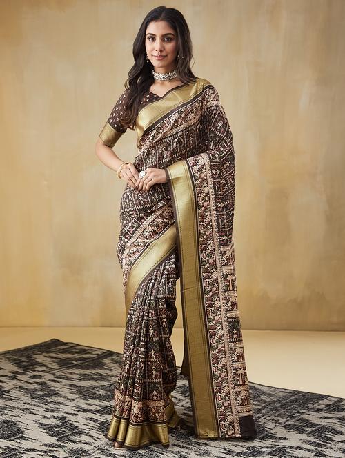 women printed casual wear saree with blouse - 21912431 - Very Small Image - 1
