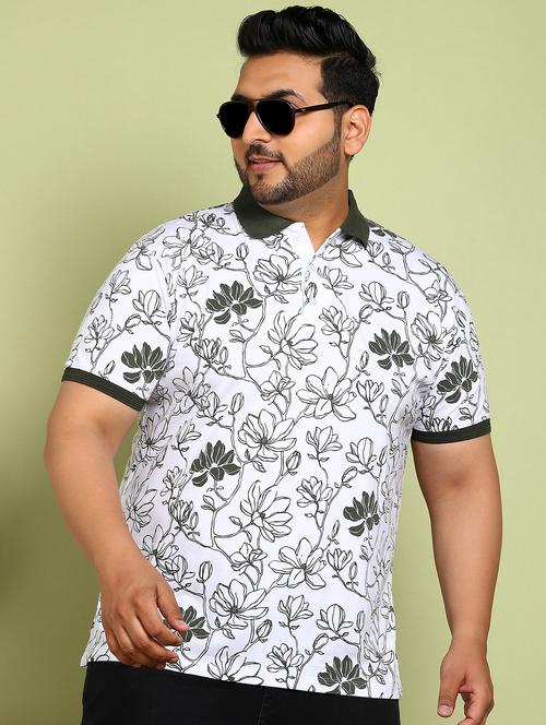 men plus size printed short sleeves polo t-shirt - 21913992 - Very Small Image - 1
