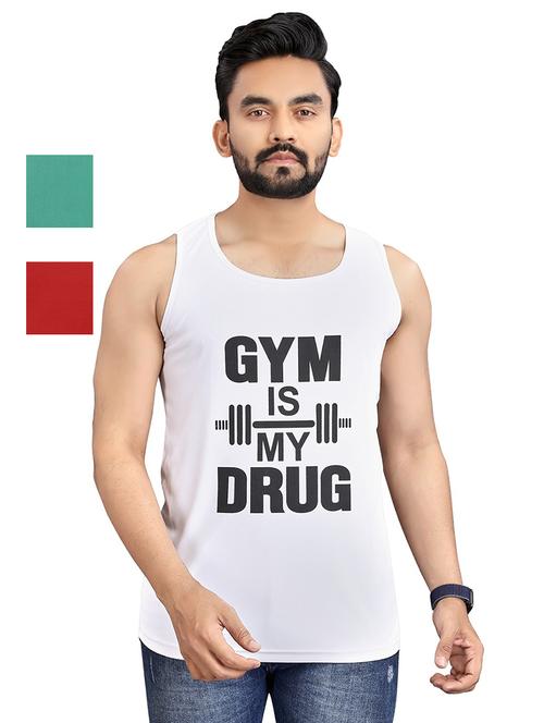 men packof 3 typographic round neck vest - 21914016 - Very Small Image - 1