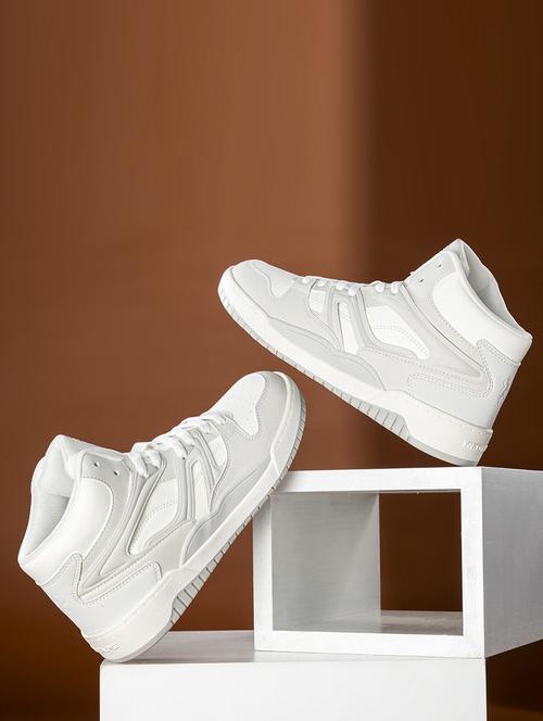 men grey lace up high ankle sneaker - 21915833 - Very Small Image - 1