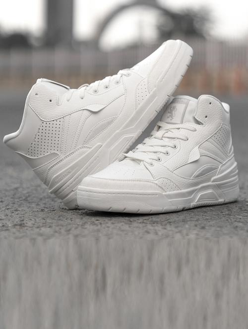 men white lace up high ankle sneaker - 21915952 - Very Small Image - 1