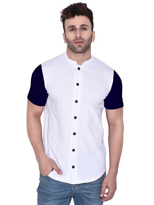 men color blocked short sleeves shirt - 21916304 - Very Small Image - 1