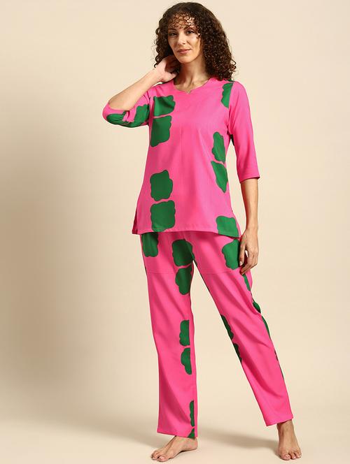 women printed nightwear pyjama set - 21917782 - Very Small Image - 1