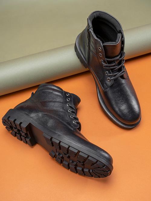 men black lace up high ankle boot - 21919409 - Very Small Image - 1