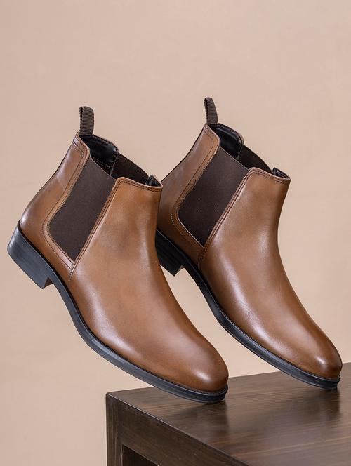 men brown slip on high ankle boot - 21919414 - Very Small Image - 1