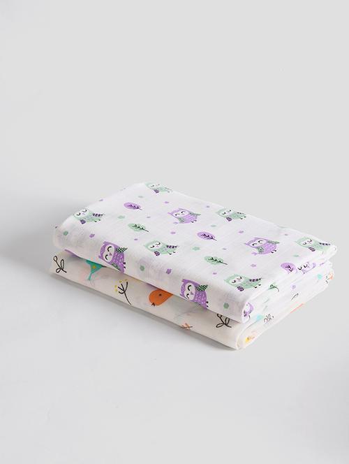 kids pack of 2 printed swaddle - 21919837 - Very Small Image - 1