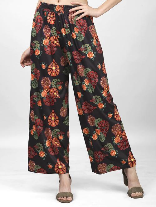women printed flared full length palazzo - 21920493 - Very Small Image - 1