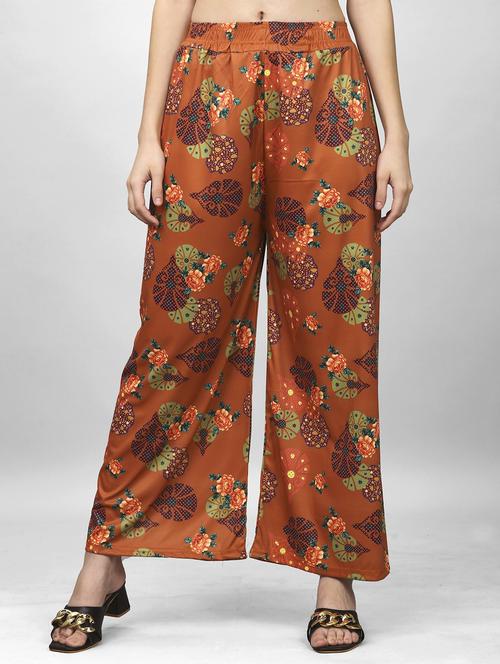 women printed mid rise flared palazzo - 21920495 - Very Small Image - 1