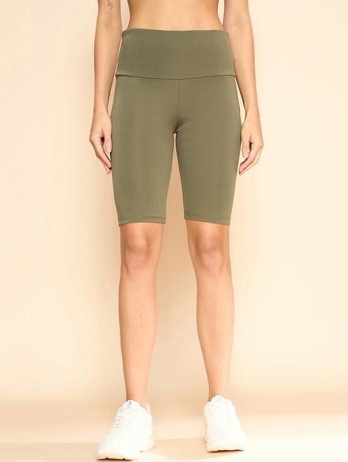 women solid high rise cycling shorts - 21920569 - Very Small Image - 1