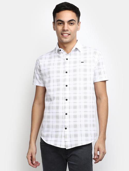 men checkered collared sort sleeves casual shirt - 21920994 - Very Small Image - 1