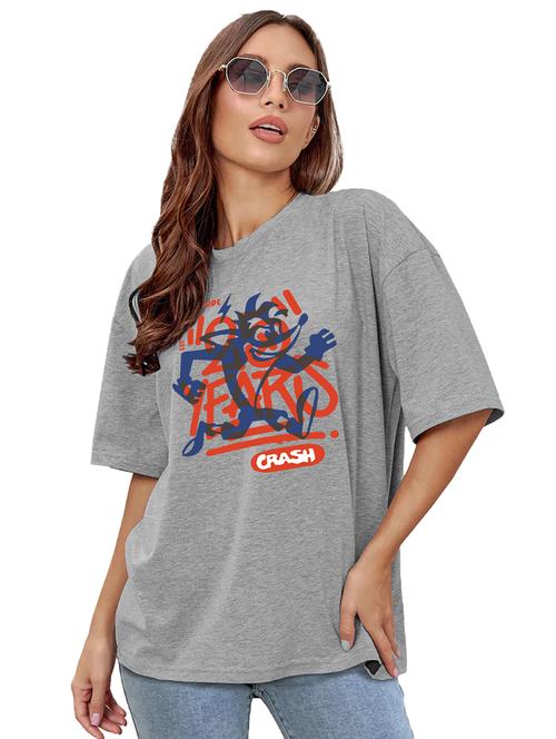 women printed short sleeves oversized t-shirt - 21922750 - Very Small Image - 1