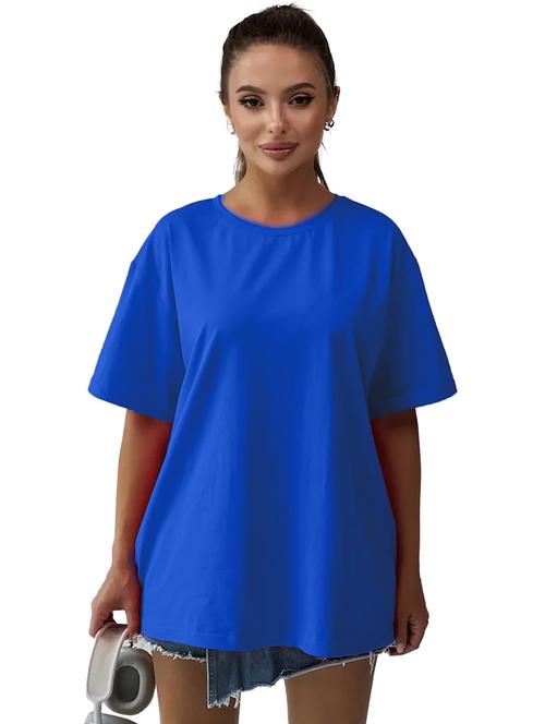 women solid short sleeves oversized t-shirt - 21922759 - Very Small Image - 1